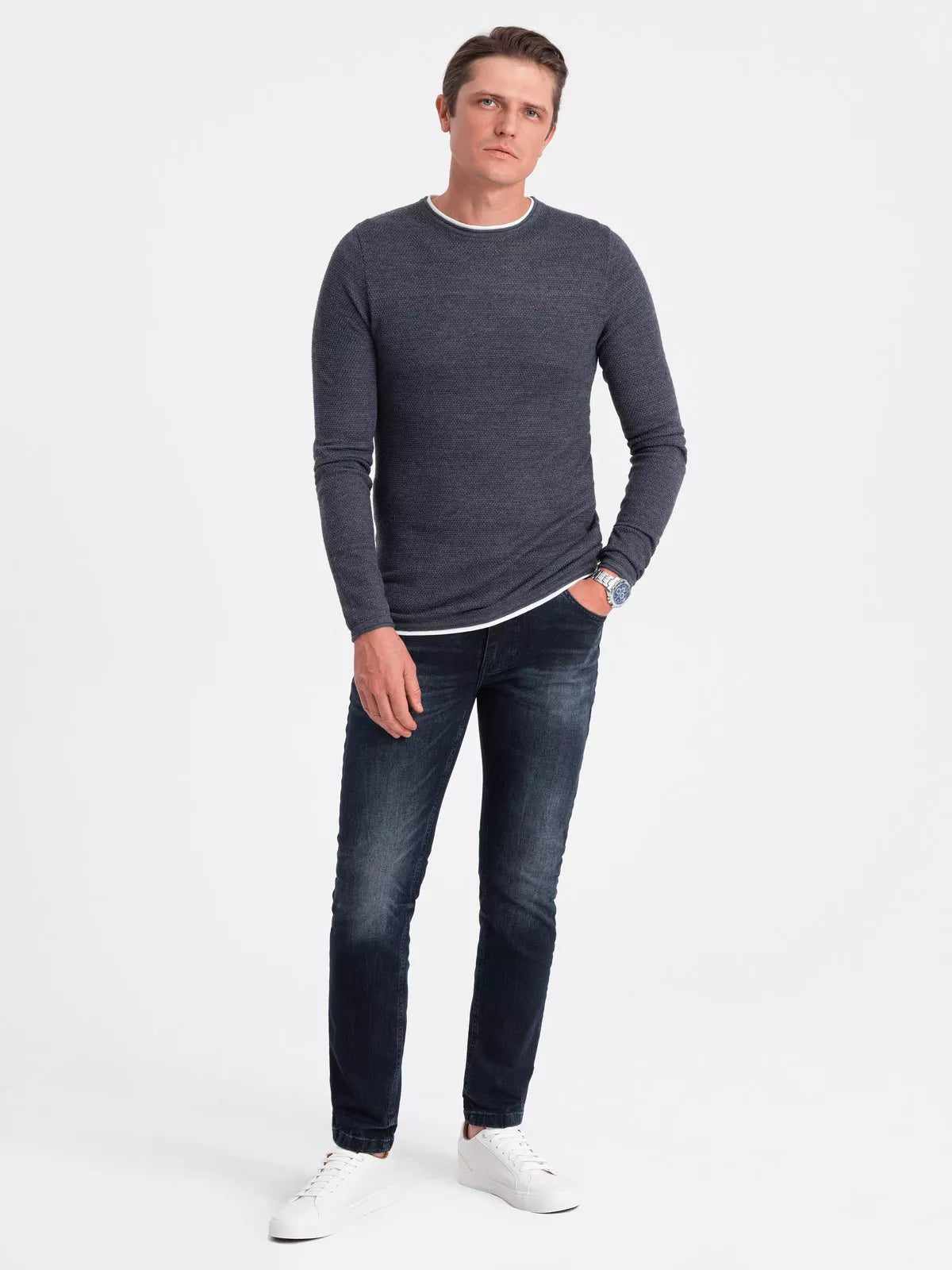 Men's navy blue sweater Finn
