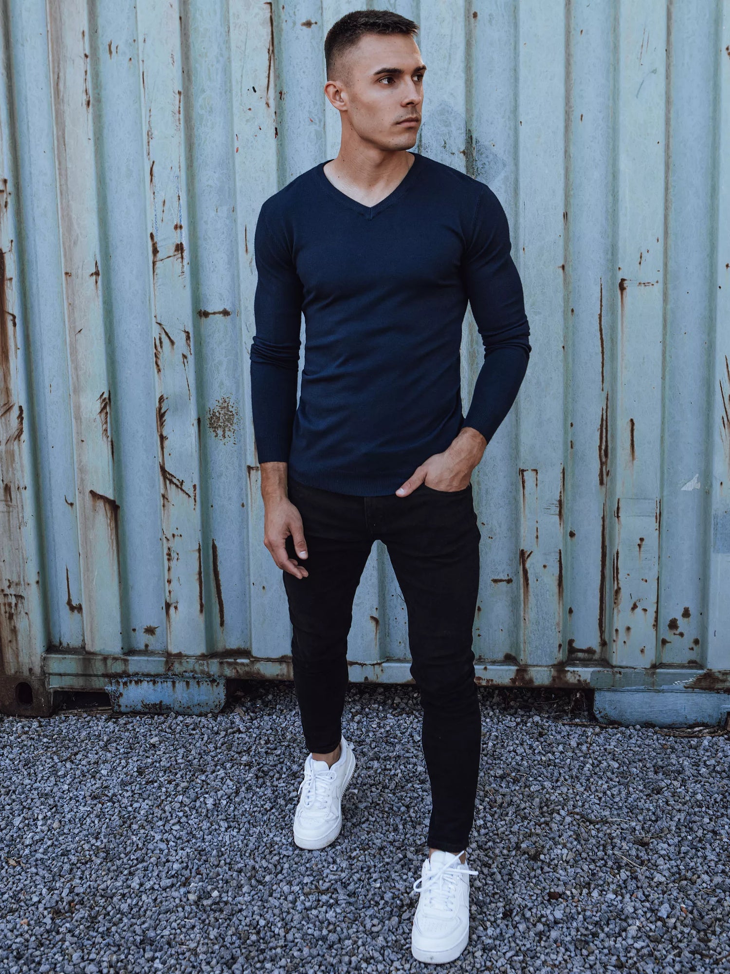 Navy blue men's sweater Henri