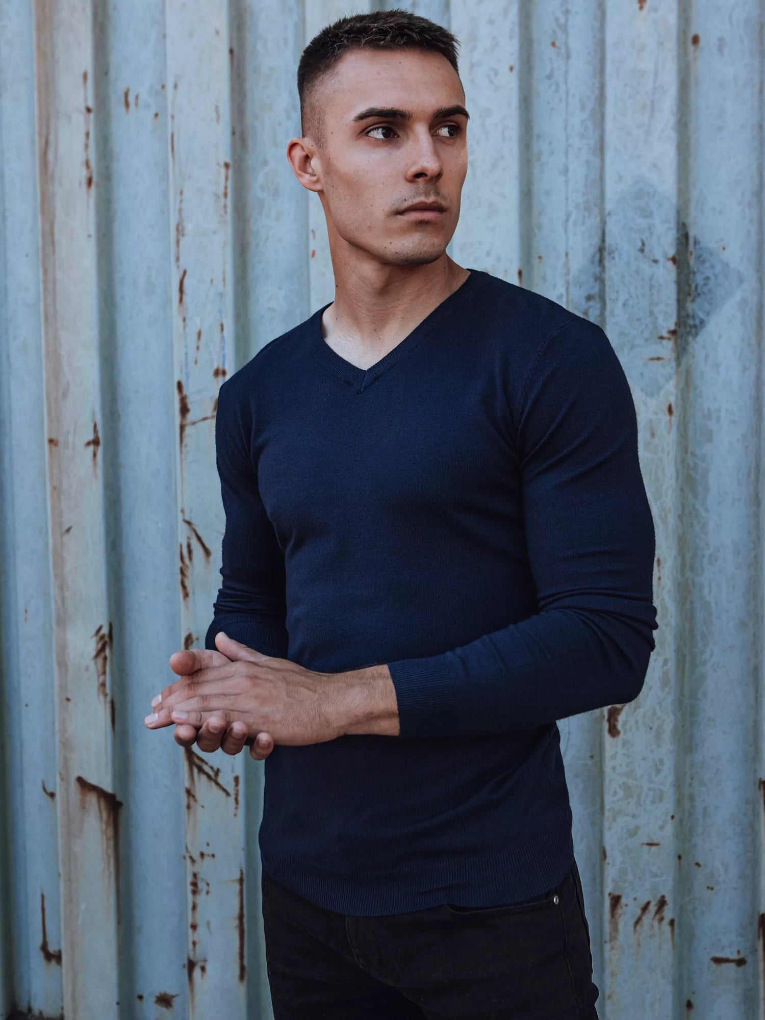 Navy blue men's sweater Henri