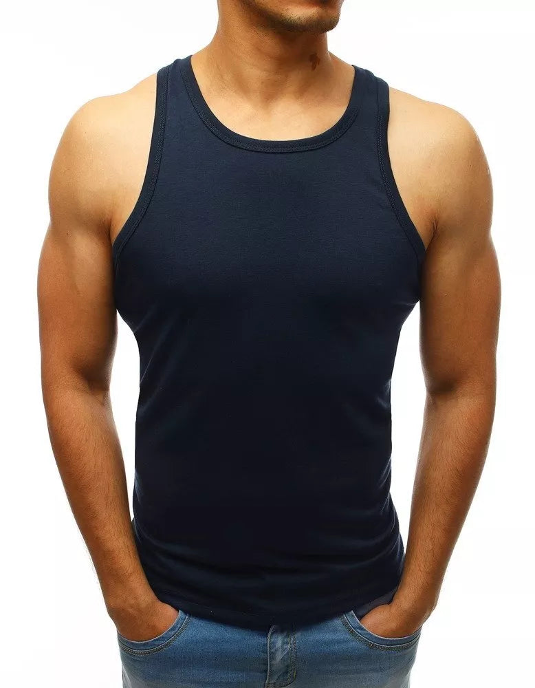 Men's sleeveless navy blue T-shirt Cardi