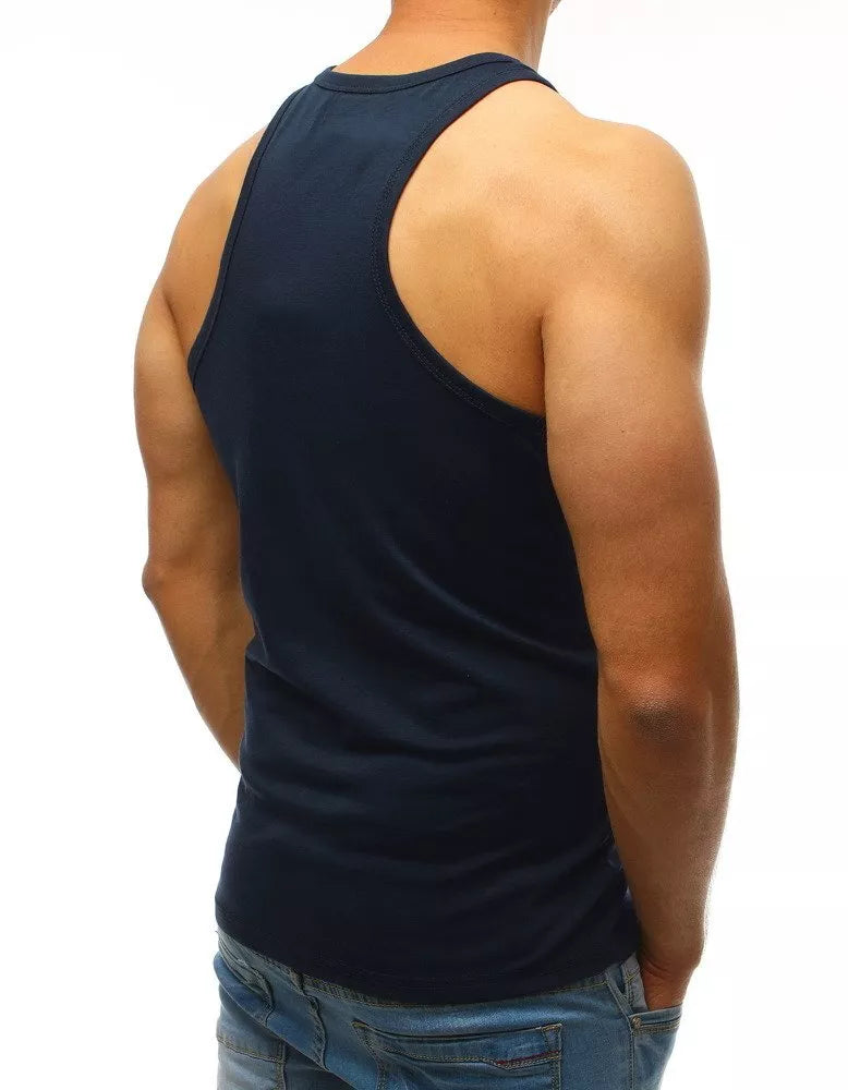 Men's sleeveless navy blue T-shirt Cardi