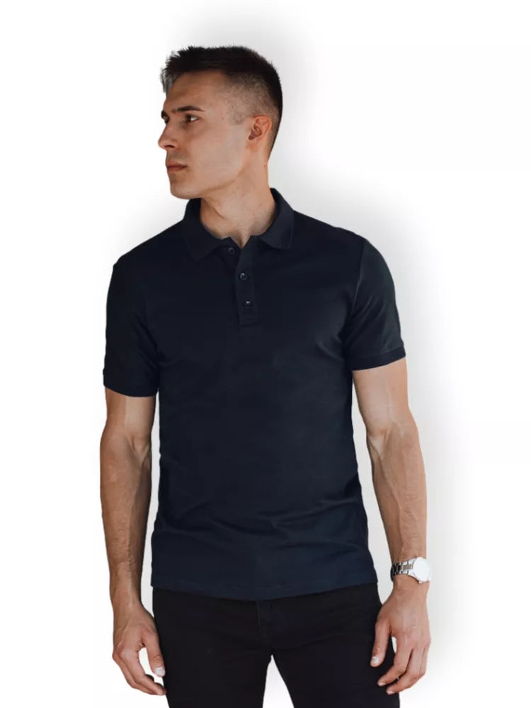 Men's dark blue polo shirt Metrol