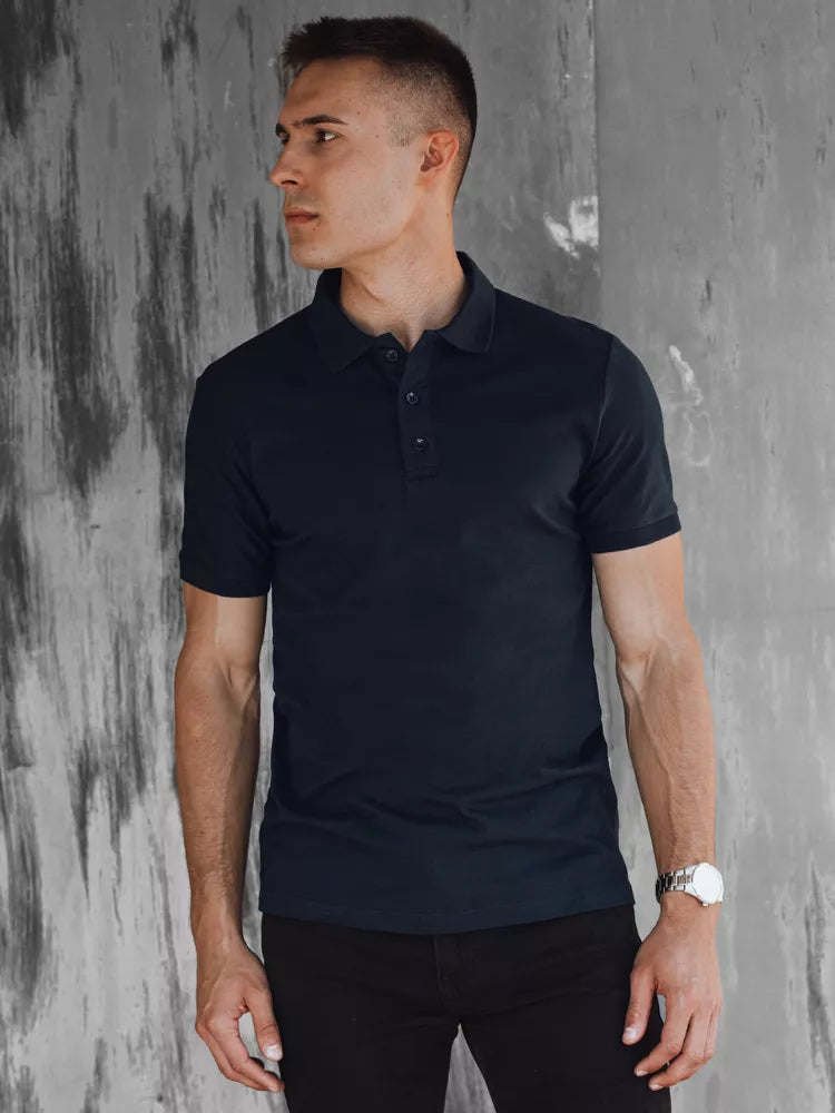 Men's dark blue polo shirt Metrol