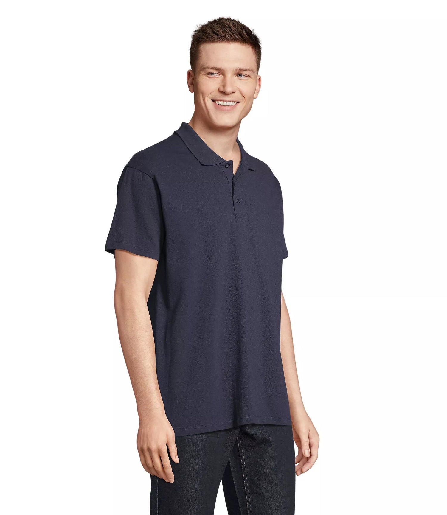 Men's navy blue polo shirt Summer