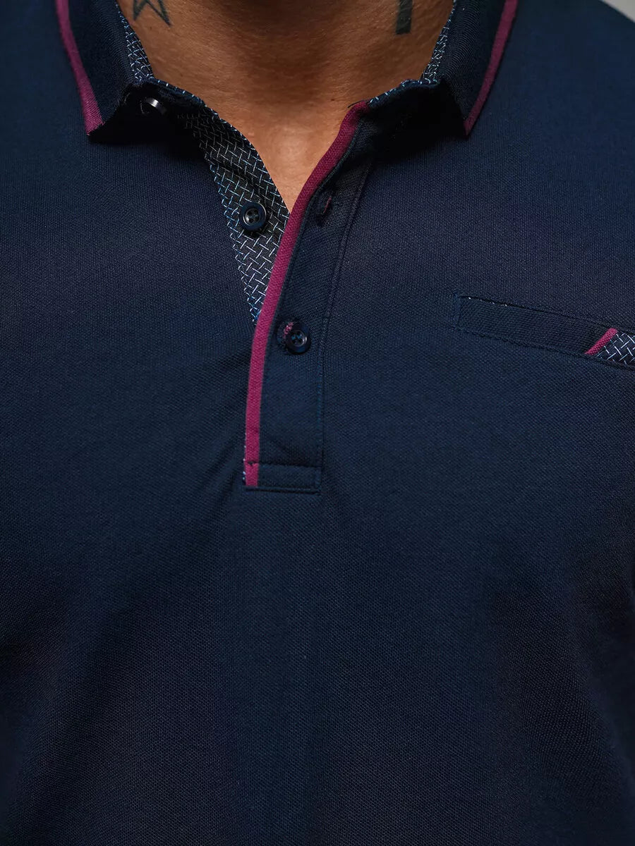 Men's navy blue polo shirt Team