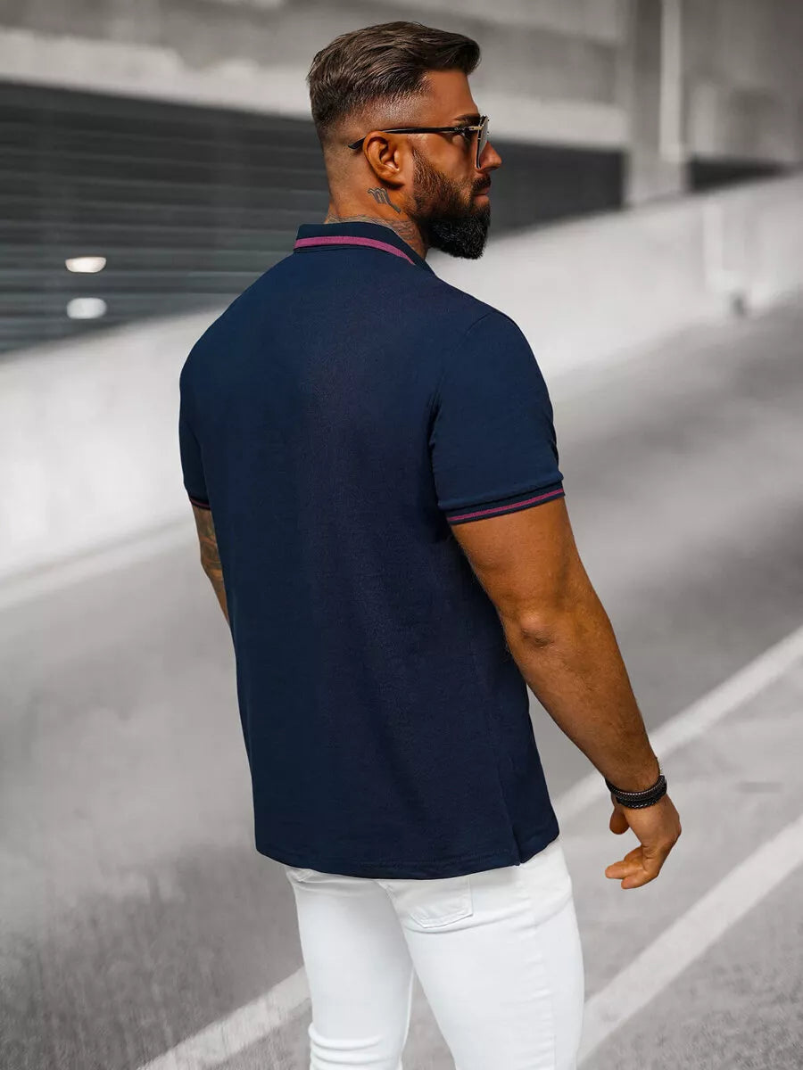 Men's navy blue polo shirt Team