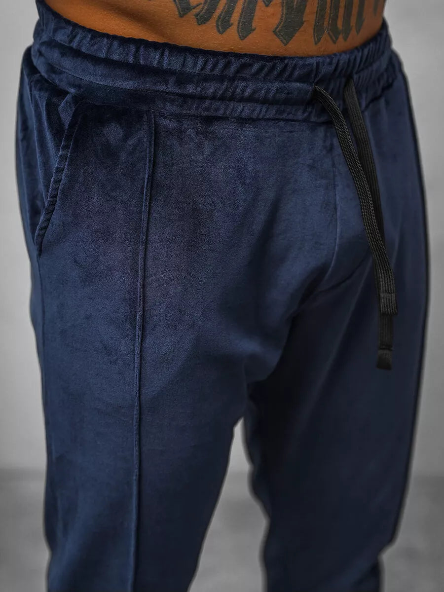 Men's dark blue velour suit Sinor