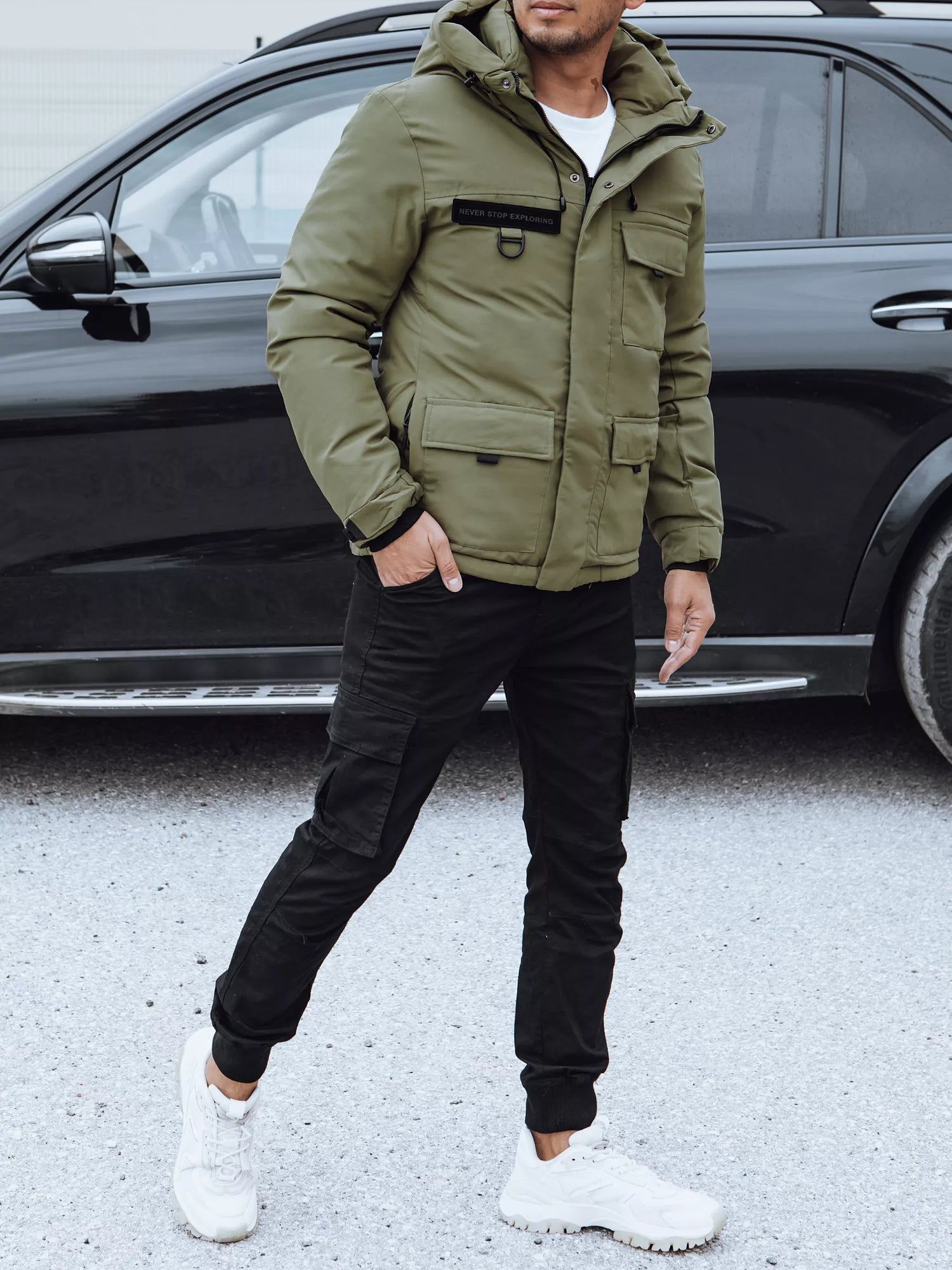 Men's green winter jacket Teo