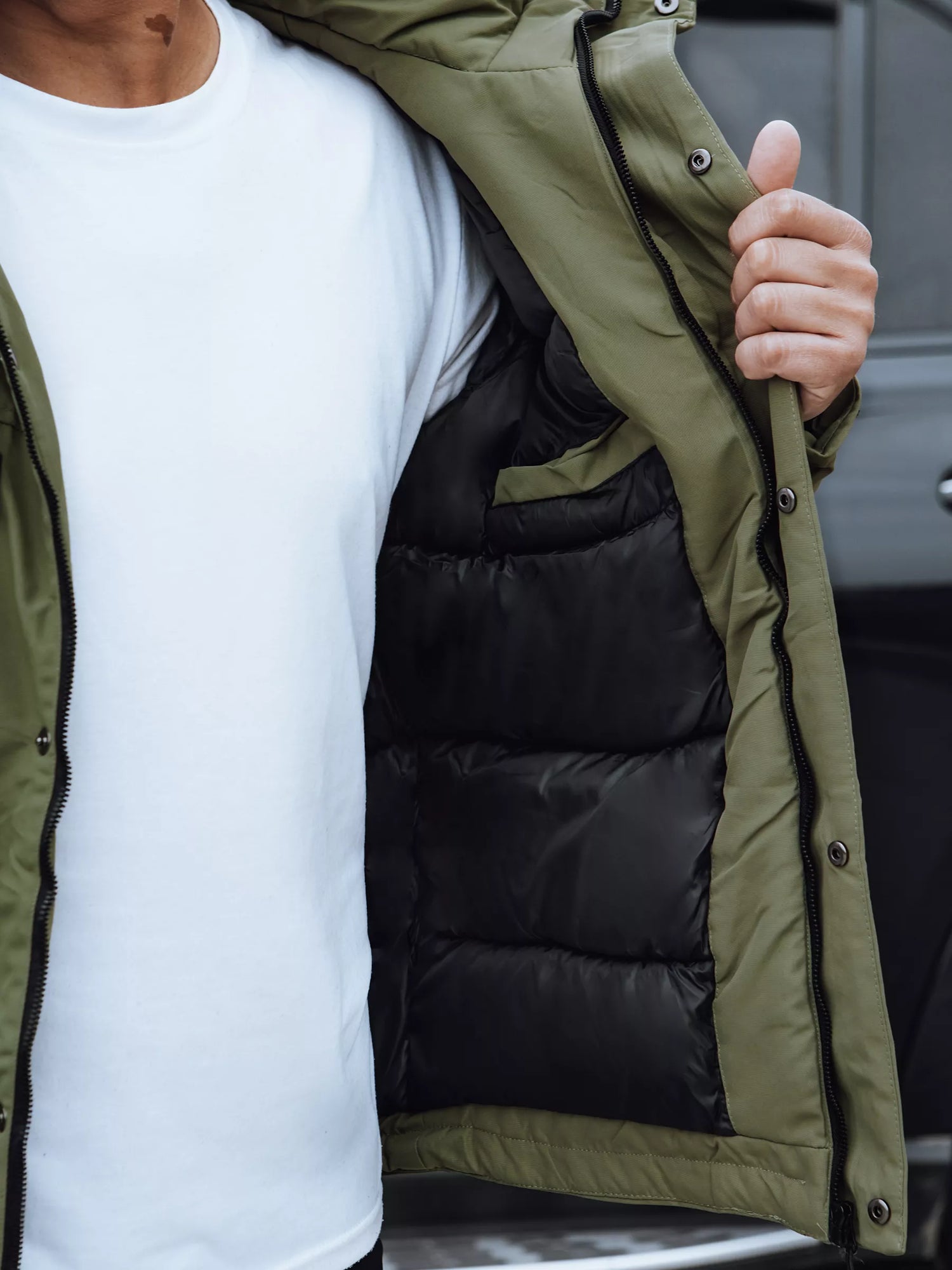 Men's green winter jacket Teo