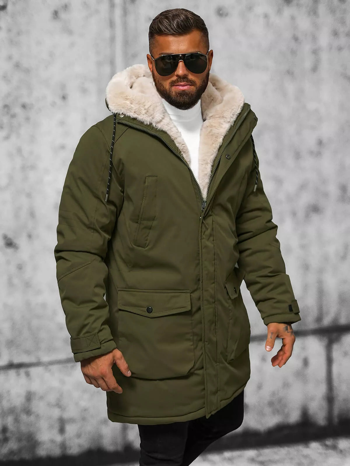 Men's green winter jacket zolo