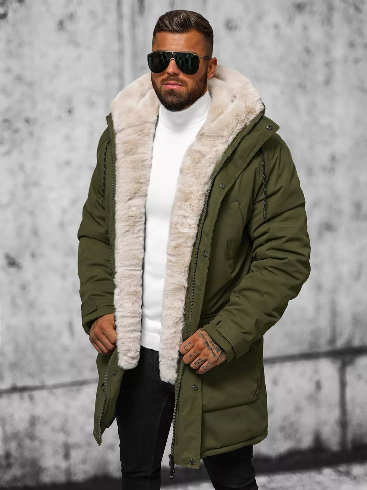 Men's green winter jacket zolo