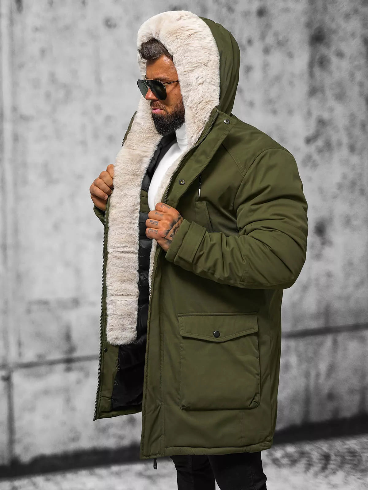 Men's green winter jacket zolo