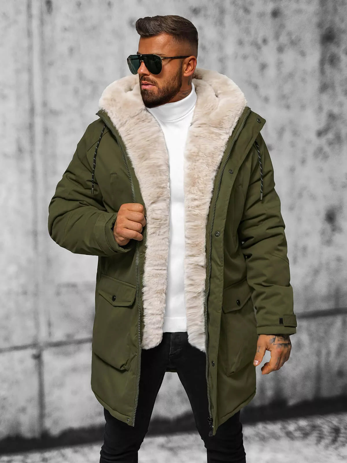 Men's green winter jacket zolo