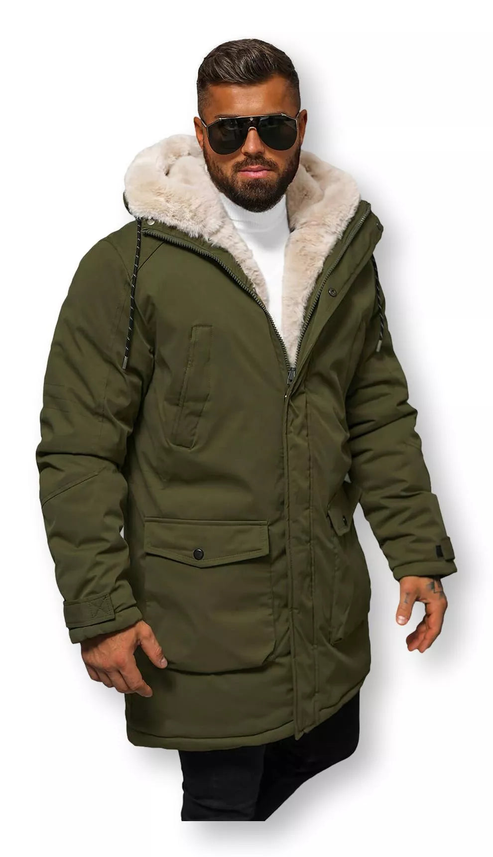 Men's green winter jacket zolo