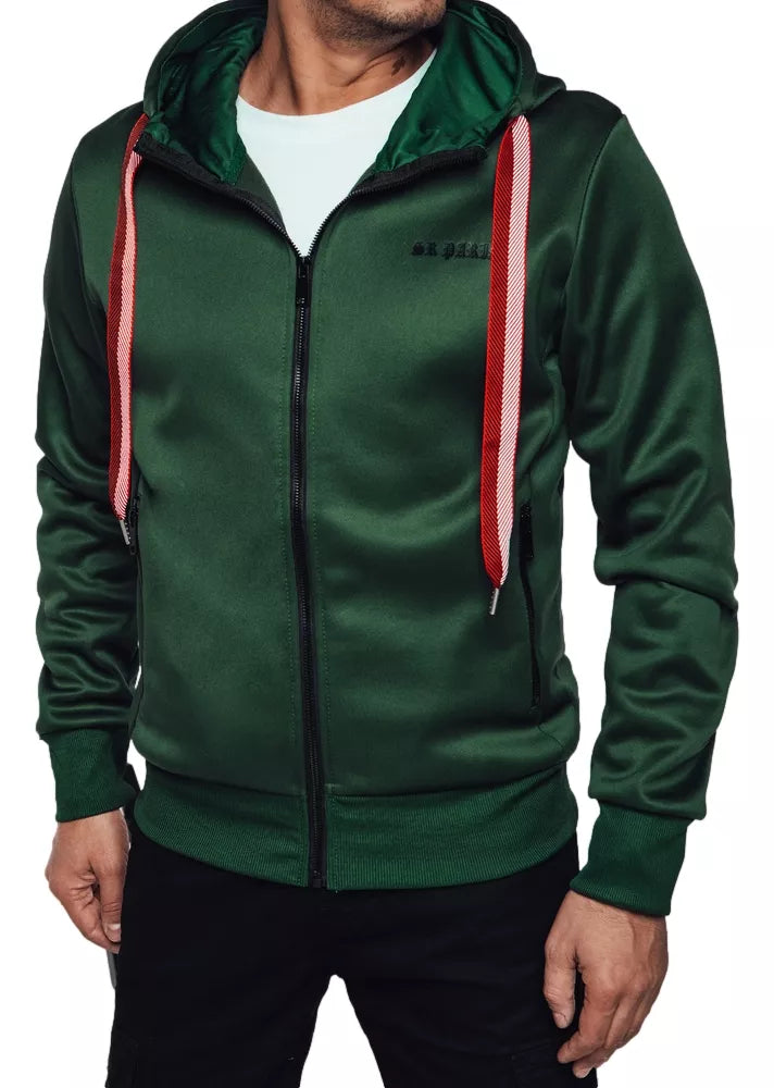 Green men's sweater Ziper