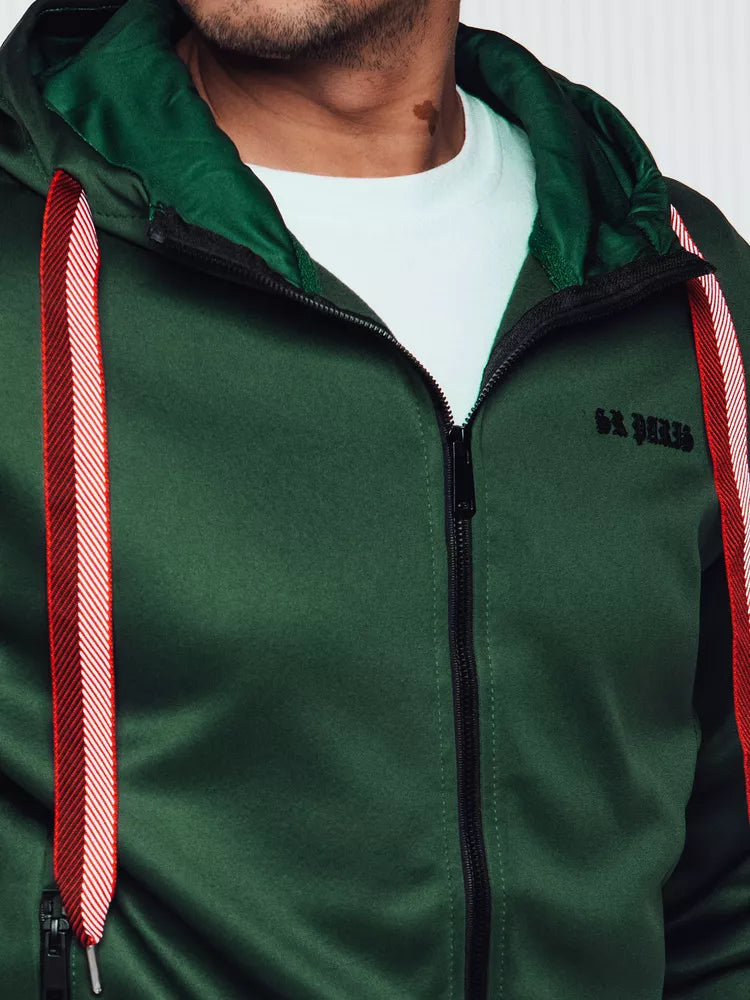 Green men's sweater Ziper