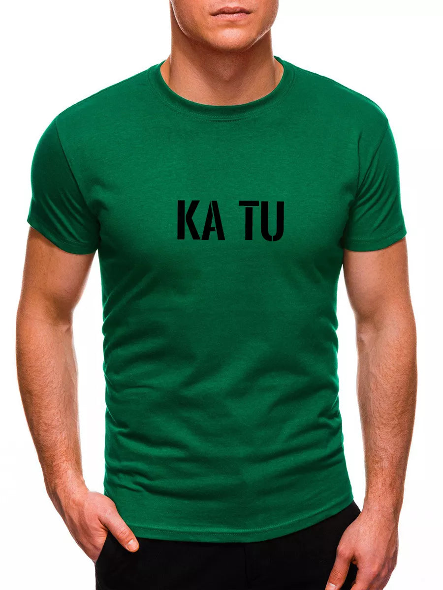 Men's green T-shirt WHAT ARE YOU?