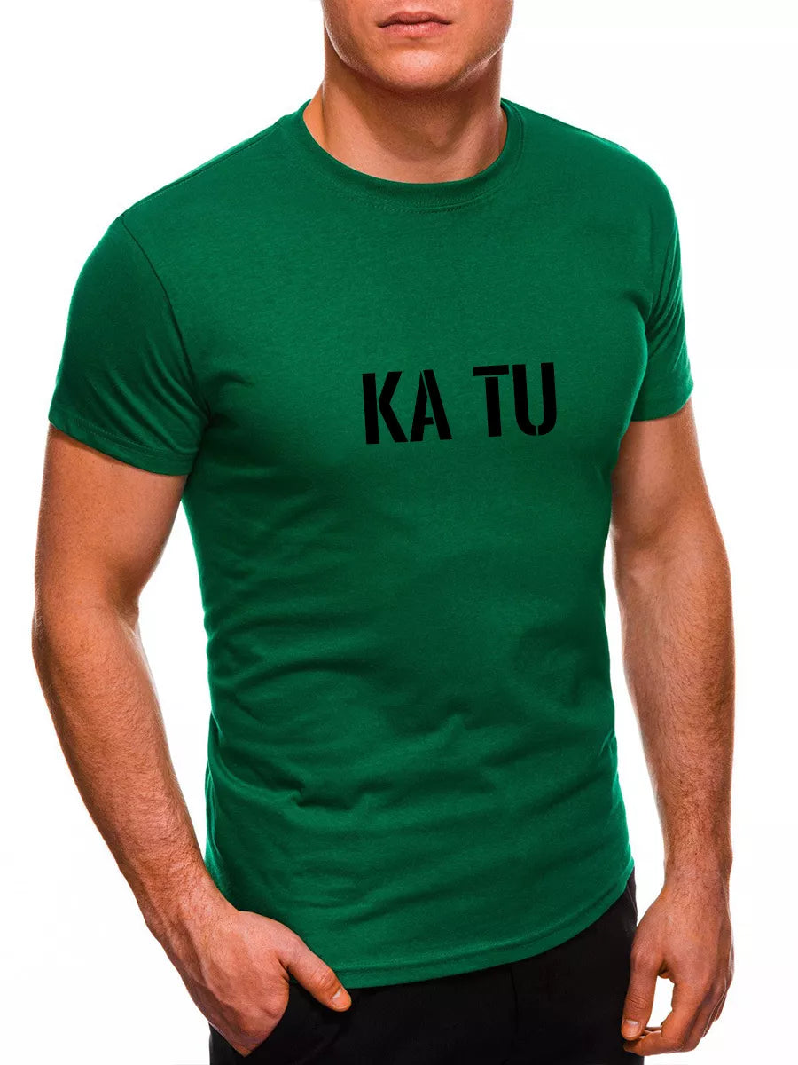 Men's green T-shirt WHAT ARE YOU?