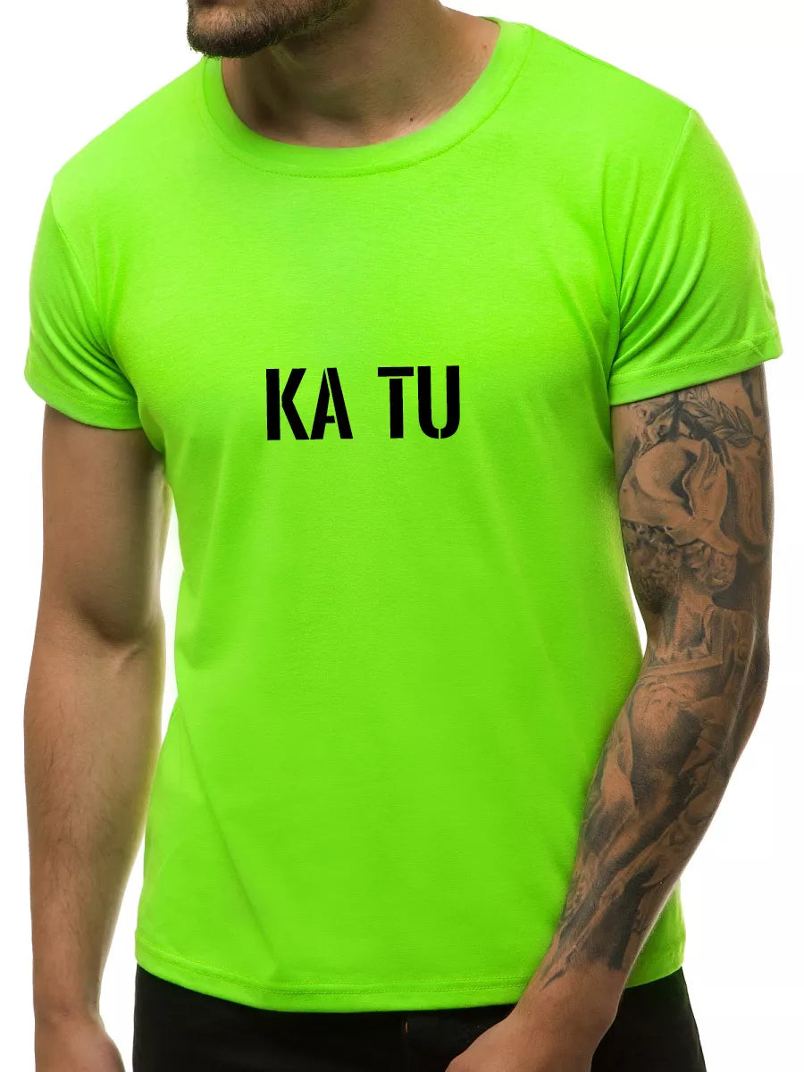 Men's neon green T-shirt WHAT ARE YOU