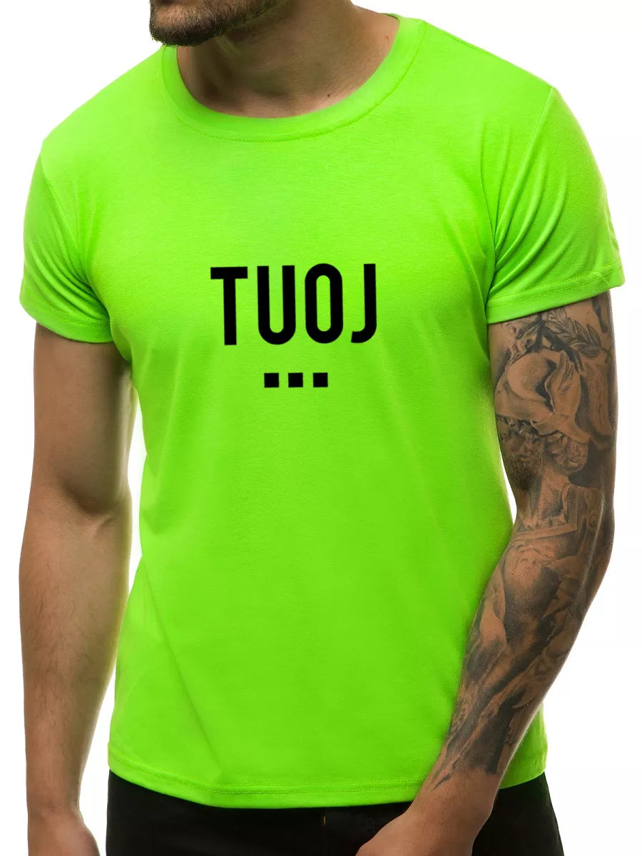 Men's green neon T-shirt NOW (black)