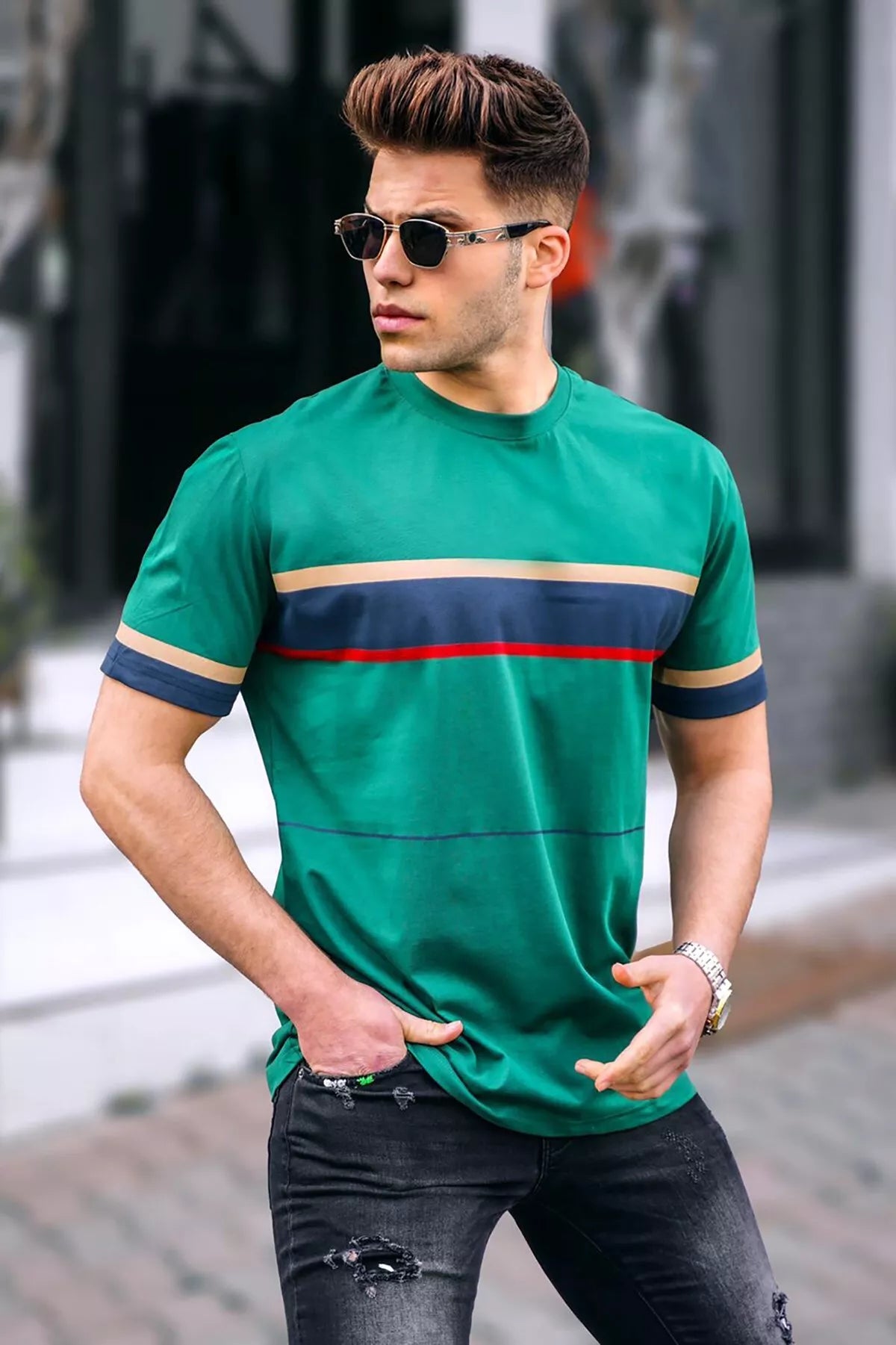 Men's green T-shirt Geoffrey