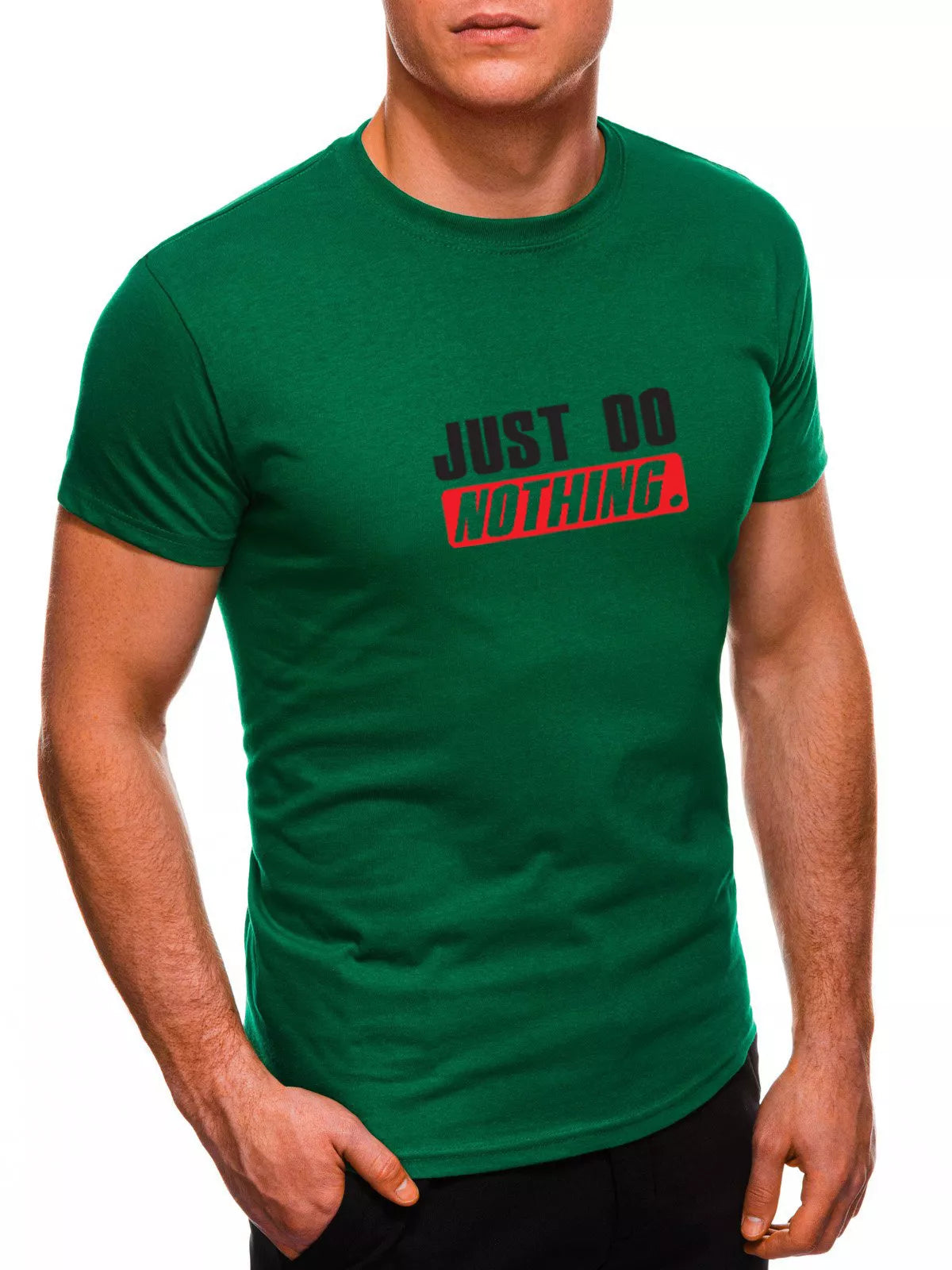 Green men's T-shirt Just do nothing