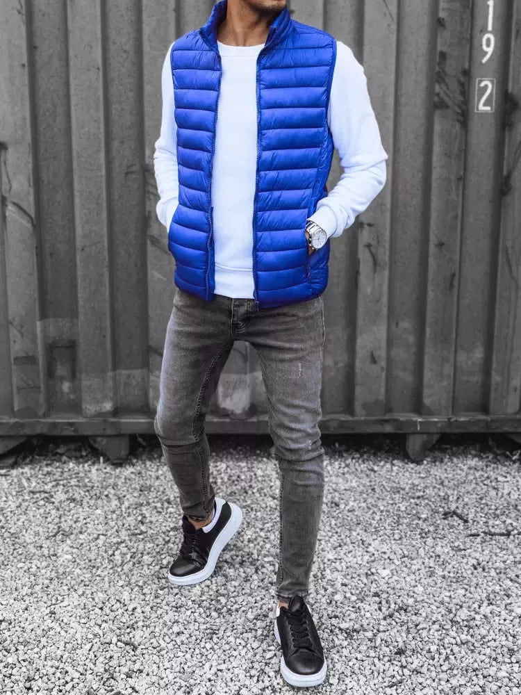Men's blue quilted vest Mamor