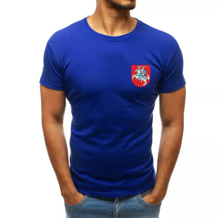Blue men's T-shirt Coat of Arms