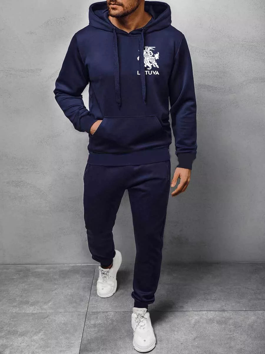 Men's blue hooded tracksuit Lithuania