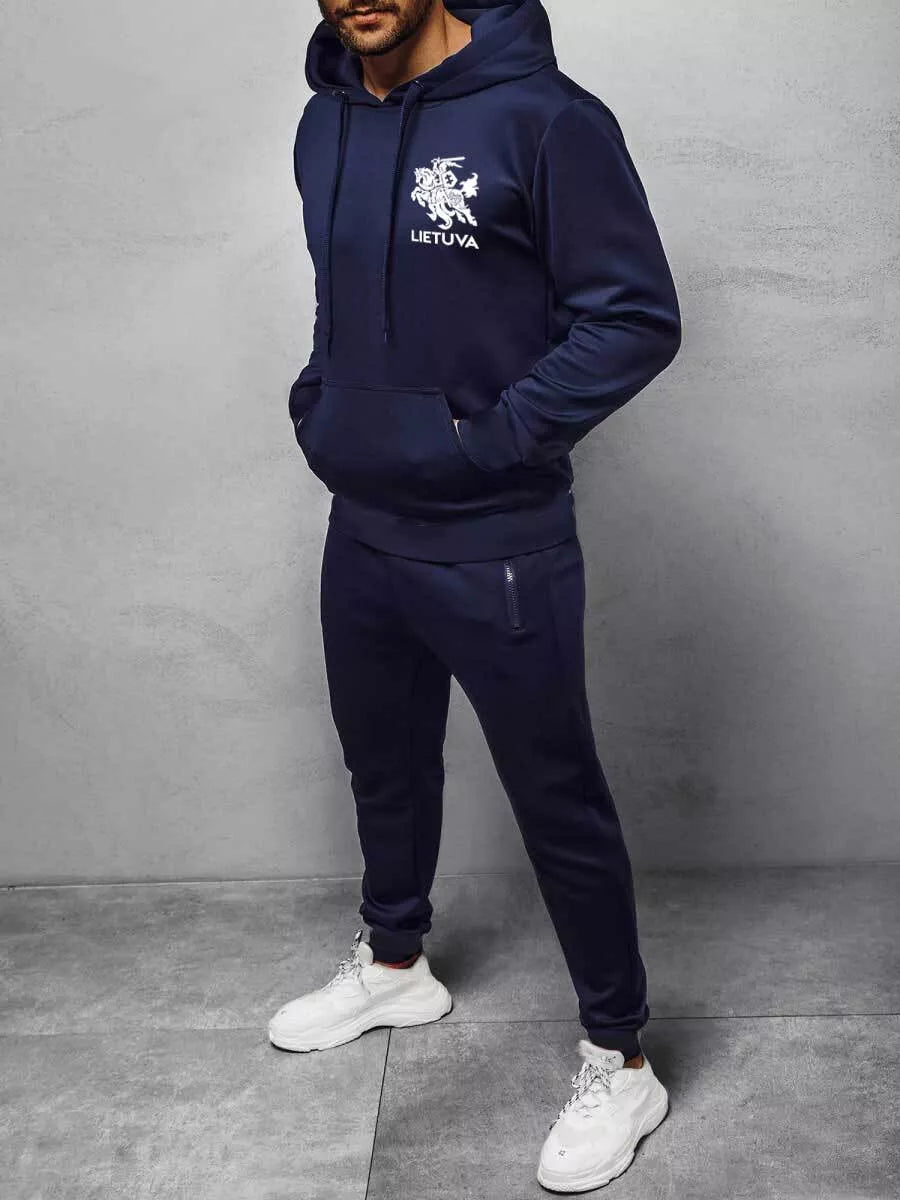 Men's blue hooded tracksuit Lithuania