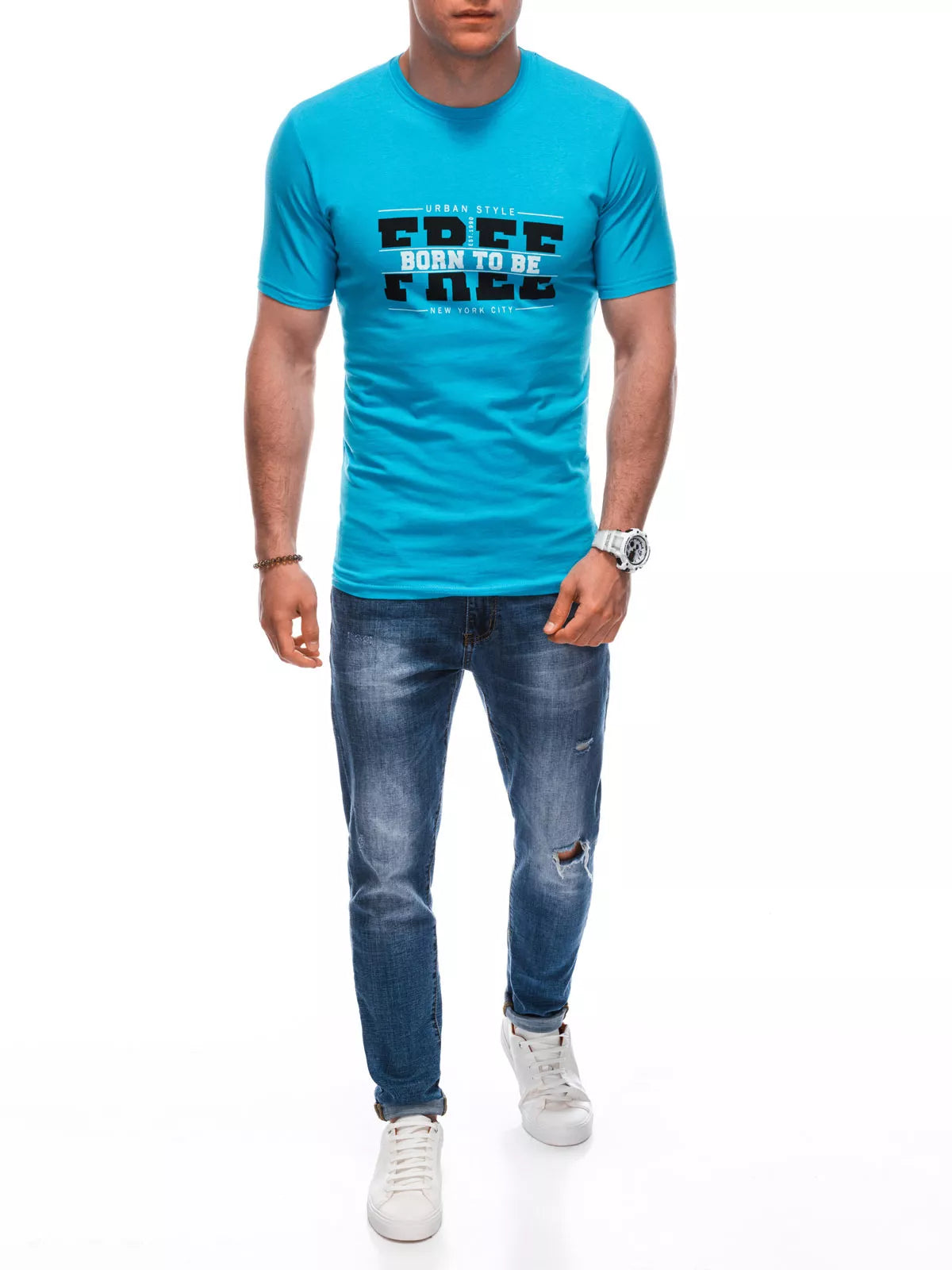Men's blue T-shirt Free