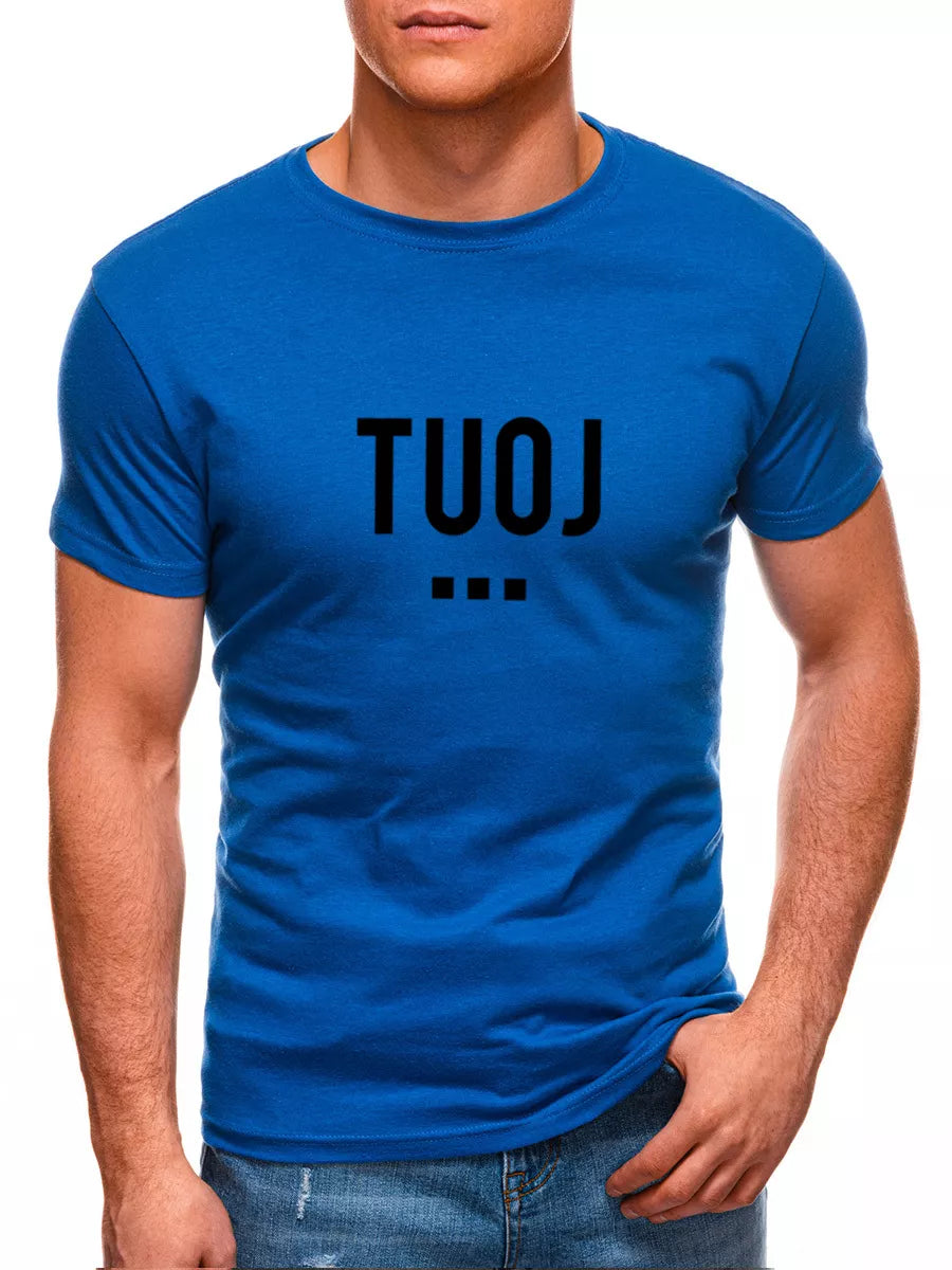 Men's blue T-shirt NOW (black)