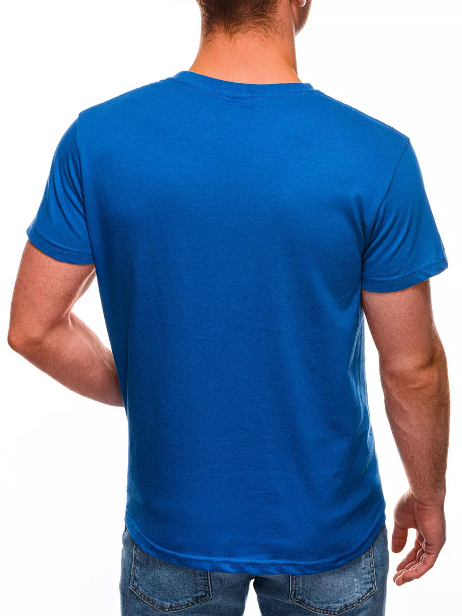 Men's blue T-shirt NOW (black)