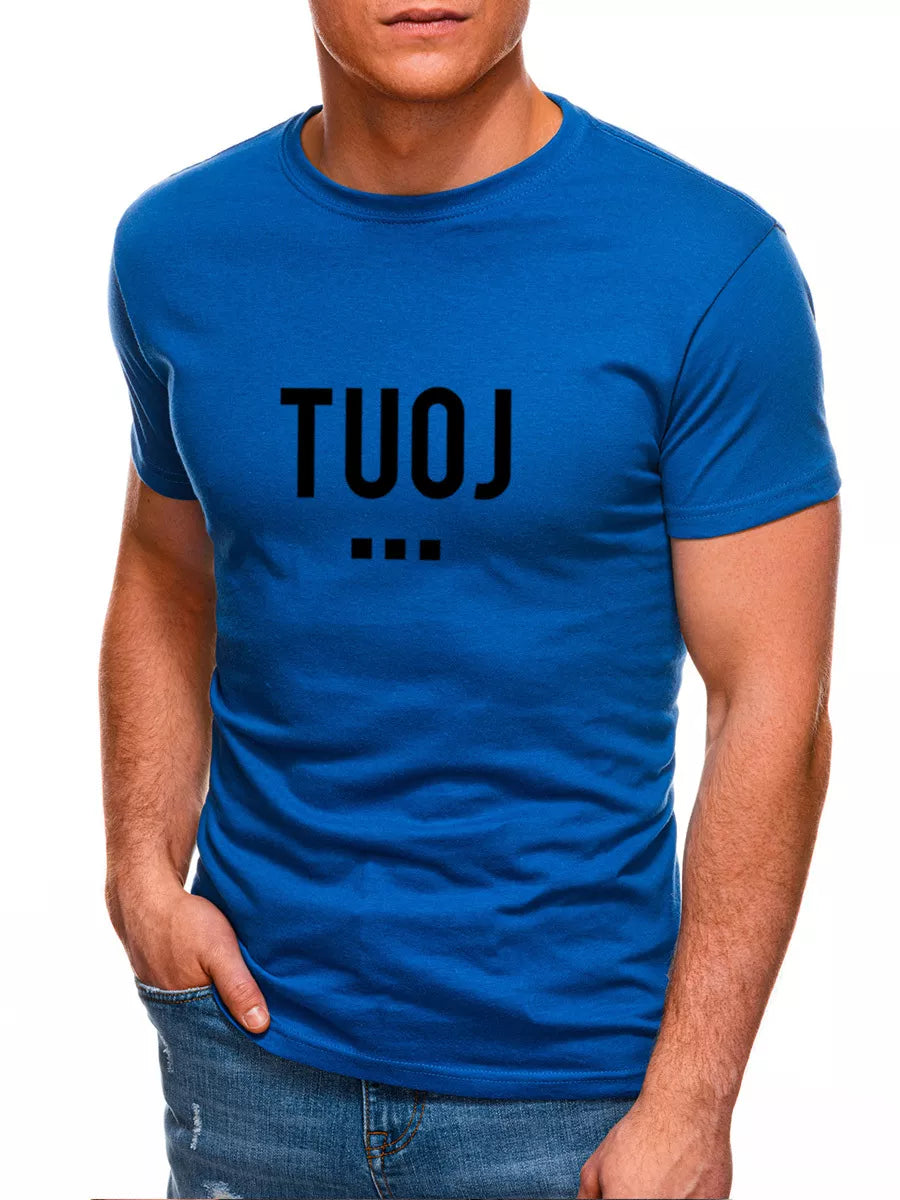 Men's blue T-shirt NOW (black)