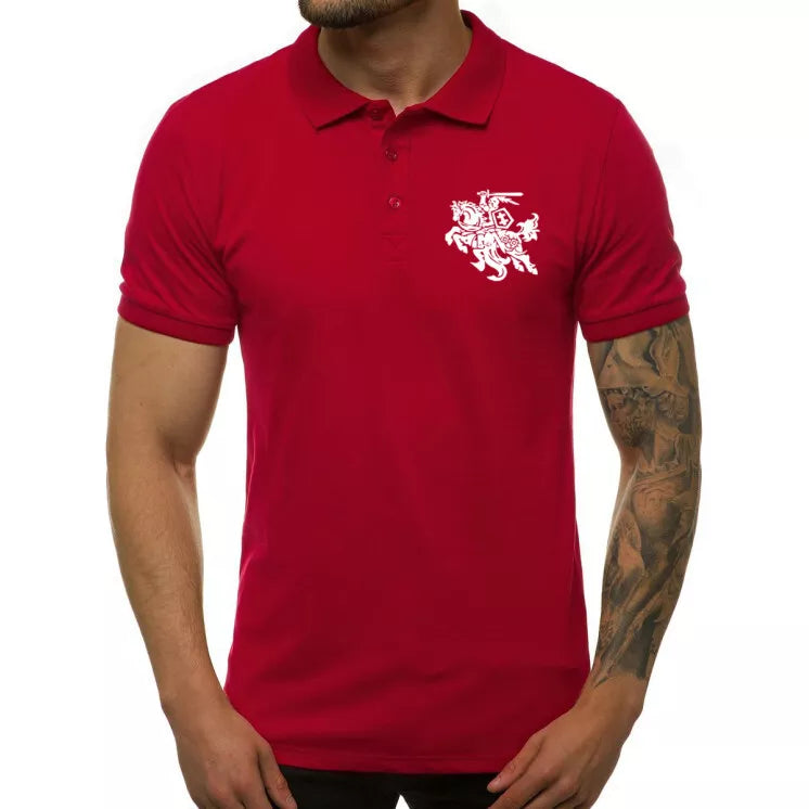 Men's red polo shirt Vytis