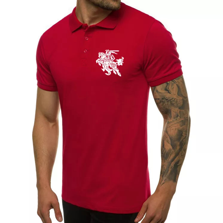 Men's red polo shirt Vytis
