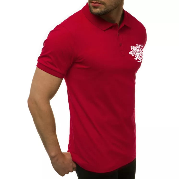 Men's red polo shirt Vytis