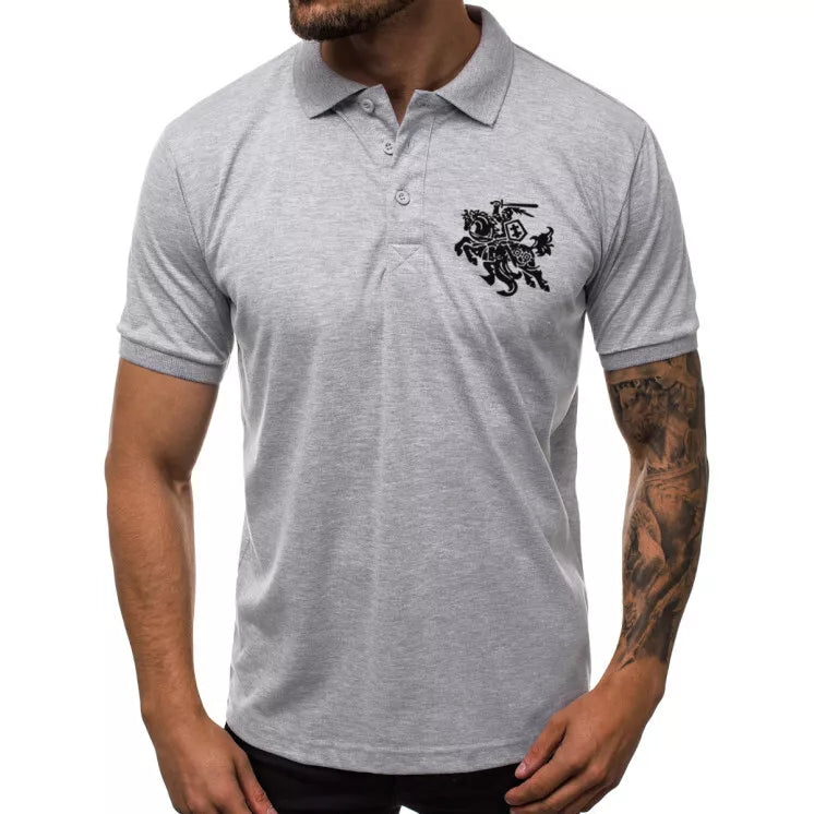 Men's light gray polo shirt Vytis