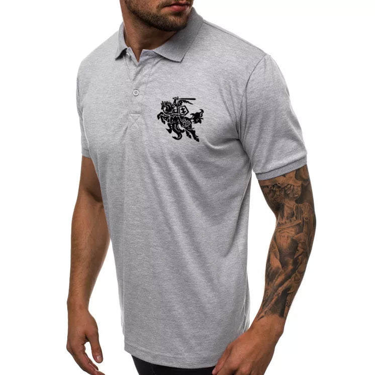 Men's light gray polo shirt Vytis