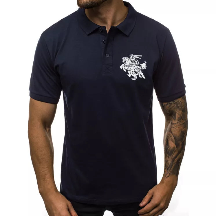 Men's navy blue polo shirt Vytis