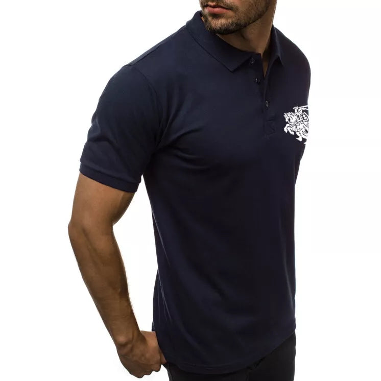 Men's navy blue polo shirt Vytis