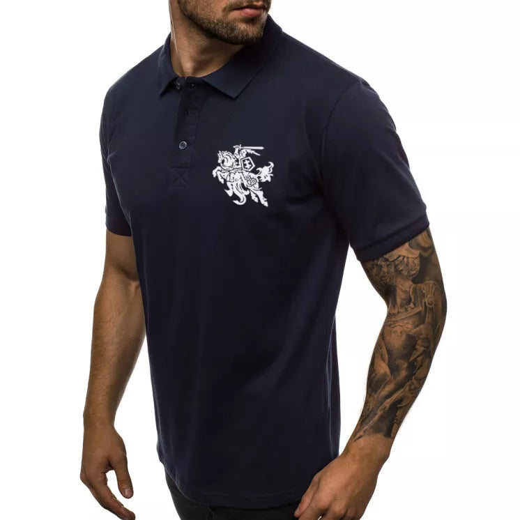 Men's navy blue polo shirt Vytis