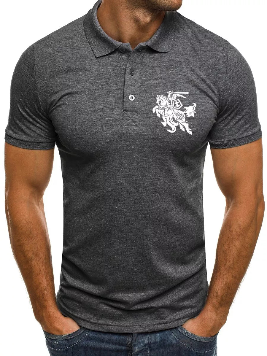 Men's dark gray polo shirt Vytis