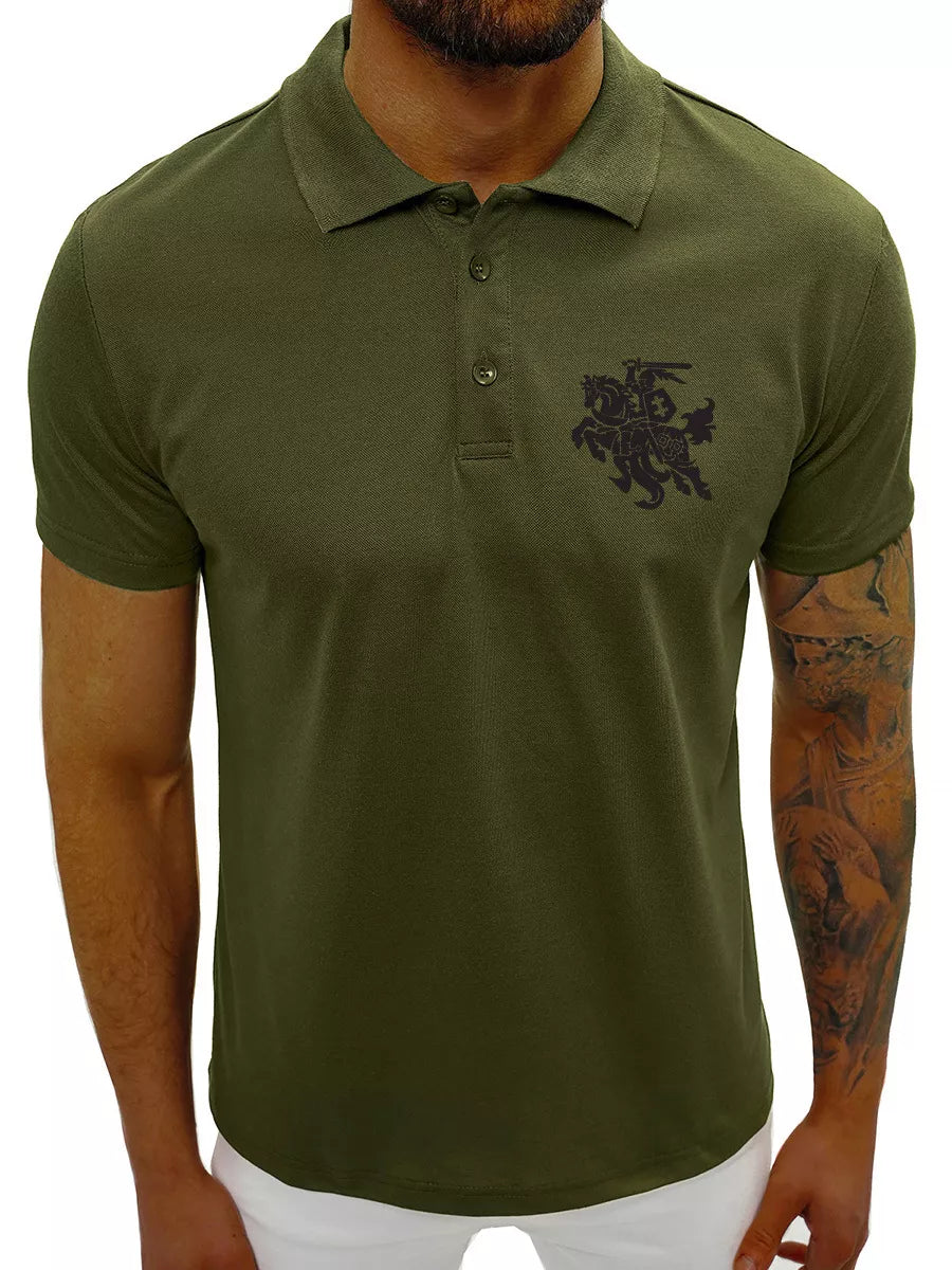 Men's dark green polo shirt Vytis (black) 