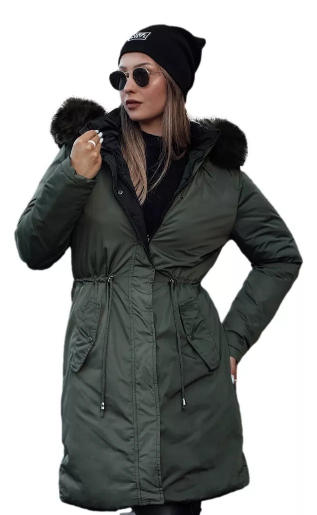 Green women's reversible jacket Adnel