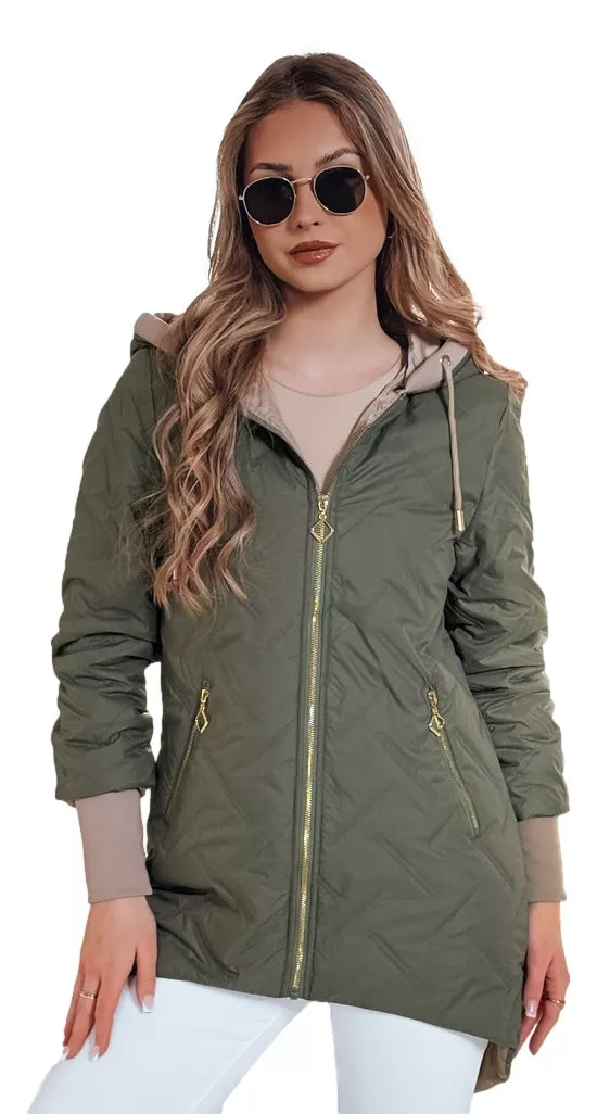 Green women's quilted Merina jacket