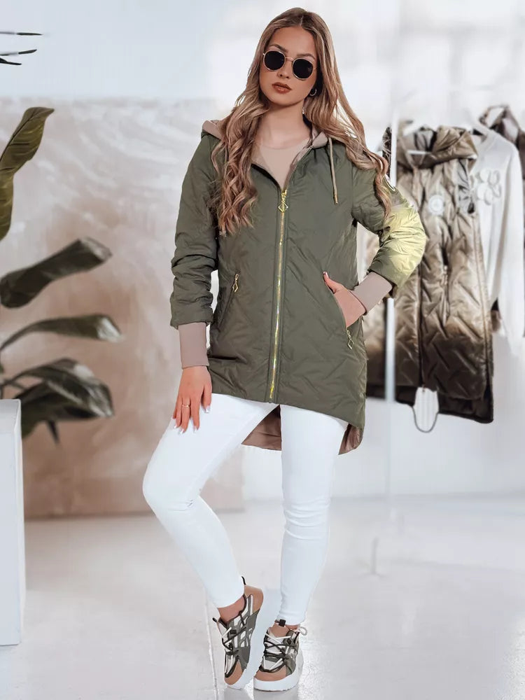 Green women's quilted Merina jacket