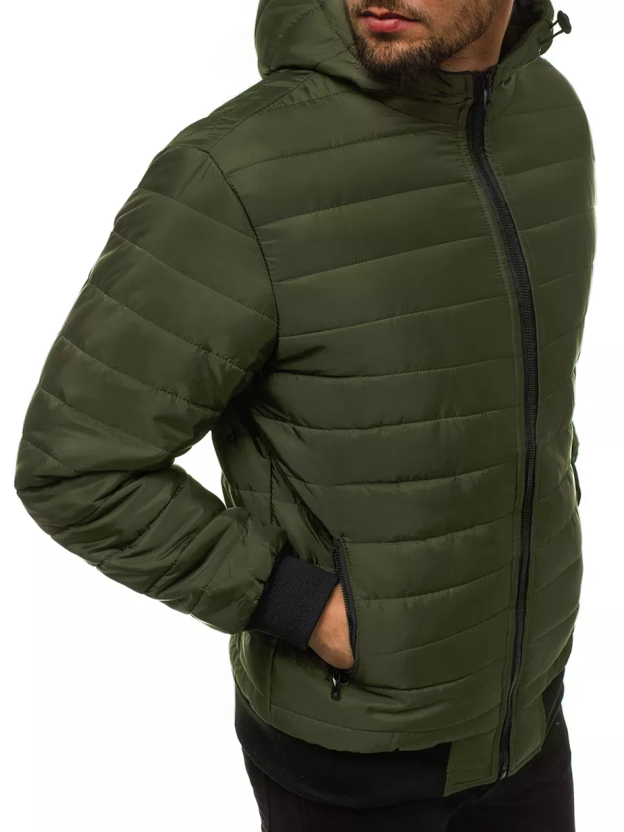 Men's spring - autumn jacket in green color Nosal