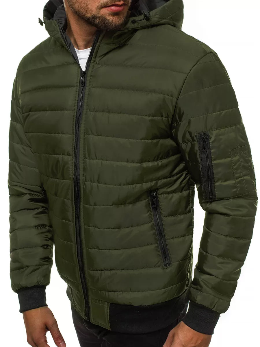 Men's spring - autumn jacket in green color Nosal
