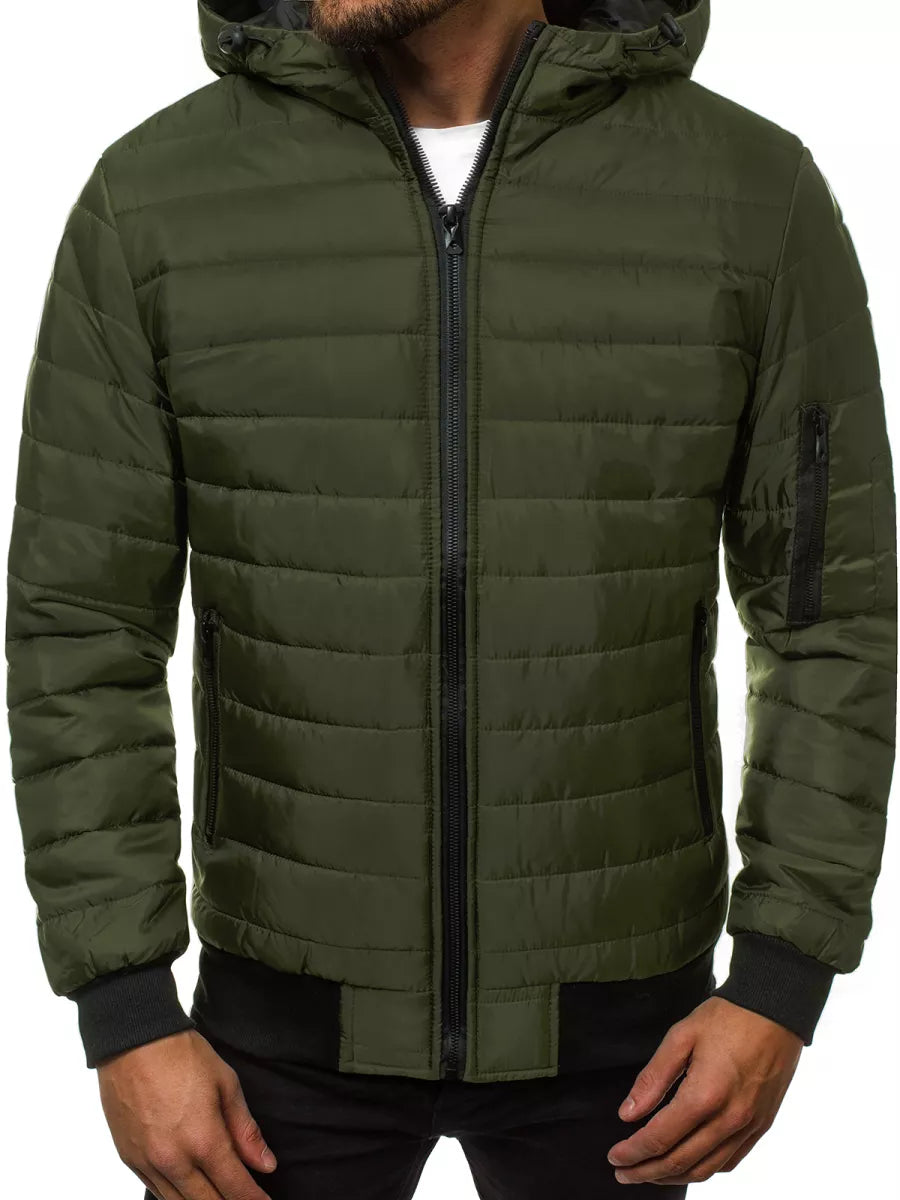 Men's spring - autumn jacket in green color Nosal